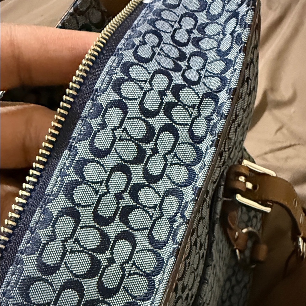 Coach Blue and Tan Signature Tote - Picture 12 of 12